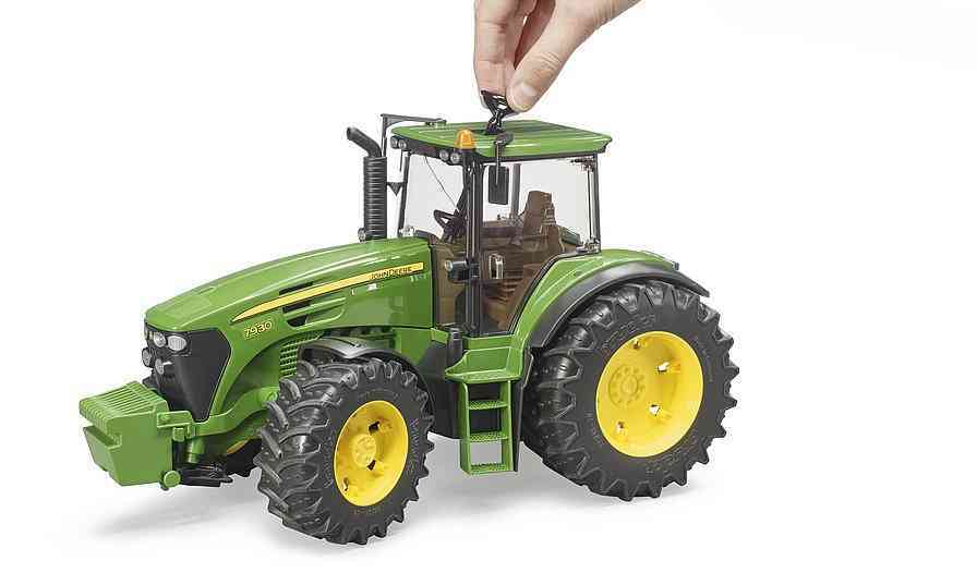 Tracteur John Deere avec remorque et grue Bruder : King Jouet