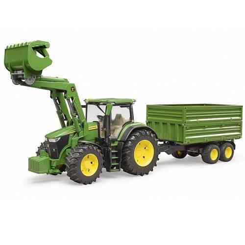 4€72 sur Bruder Tracteur John Deere 7R avec remorque forestière et 4 troncs  d'arbre - Camion - Achat & prix